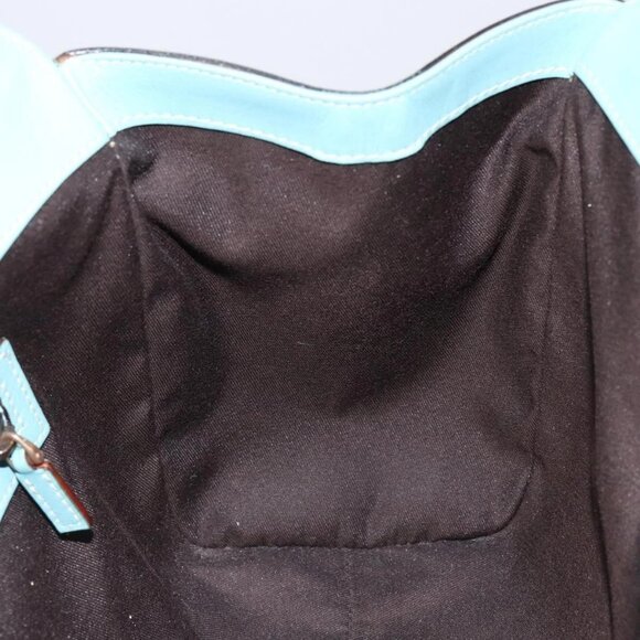 GUCCI New Jerky Shoulder Bag Leather Blue Gold 124407 Auth 147486 - Picture 11 of 16